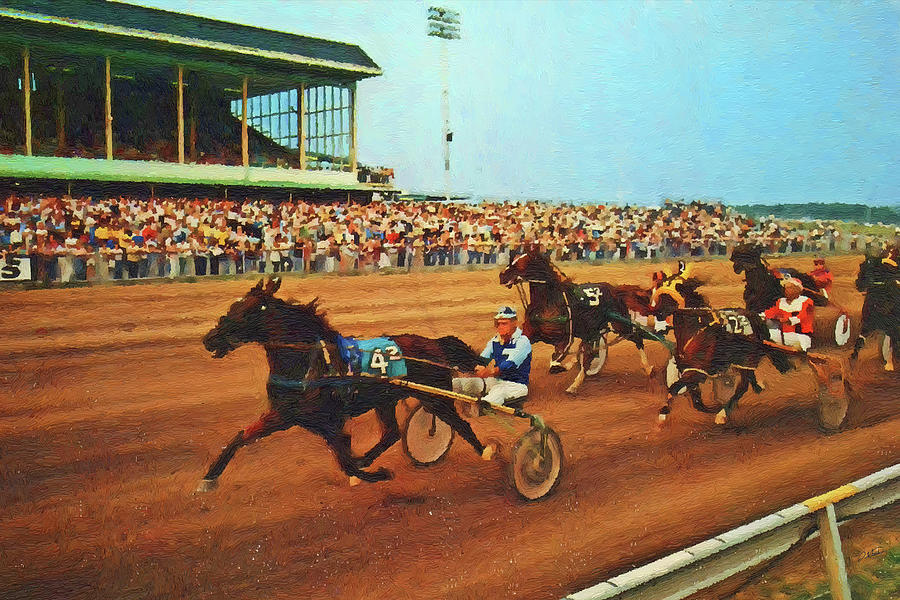 Vernon Downs Carriage Racing - DWP6653029 Painting by Dean Wittle