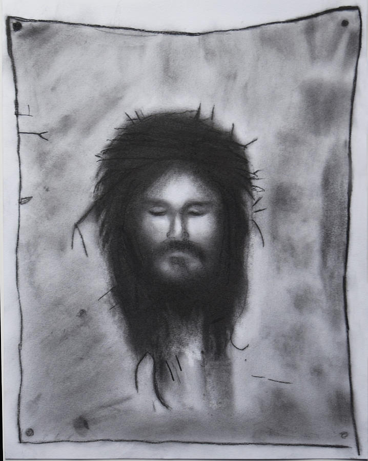 Jesus Christ Drawing - Veronicas Veil by Nadija Armusik