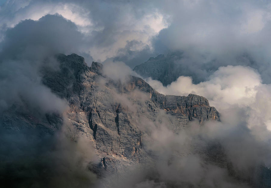 Very cloudy morning in Dolomites Photograph by Jaroslaw Blaminsky