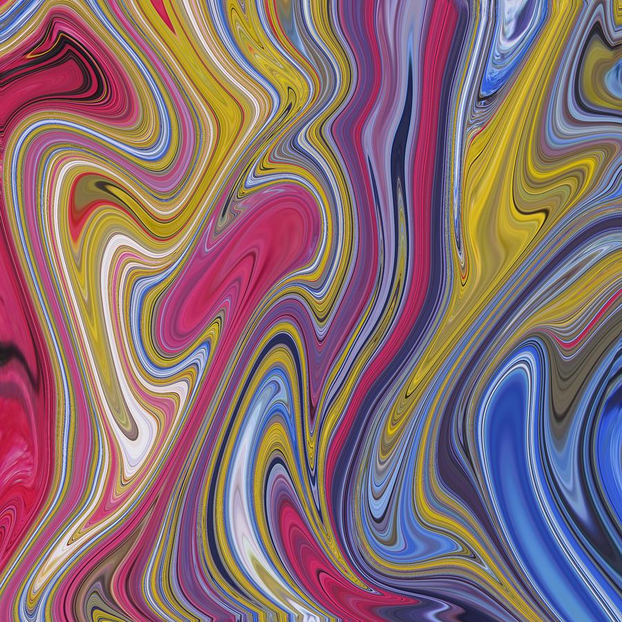 Very colorful Abstract Art - Colorful Fluid Painting Pattern Painting by Patricia Piotrak