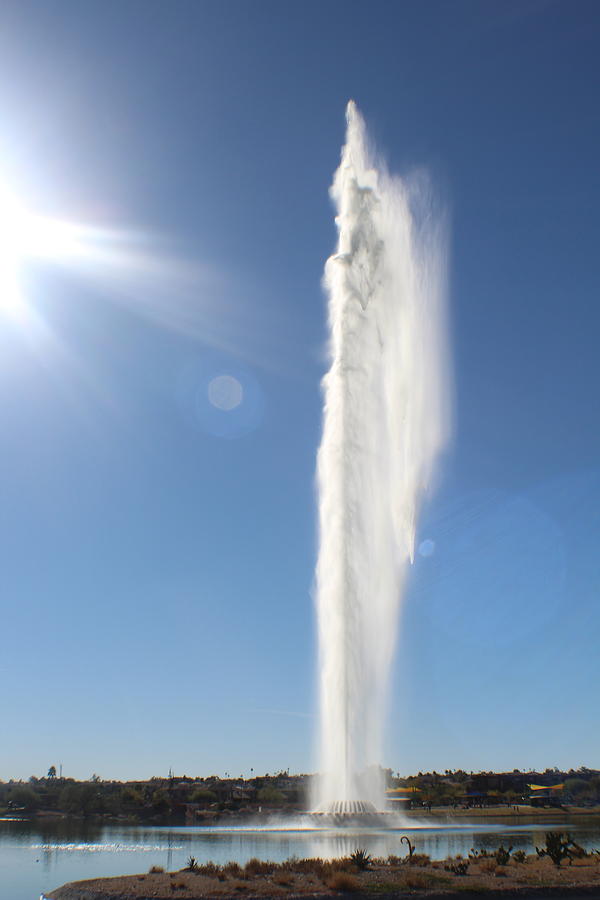 Very tall Water Spout Photograph by Arthur Foss - Fine Art America