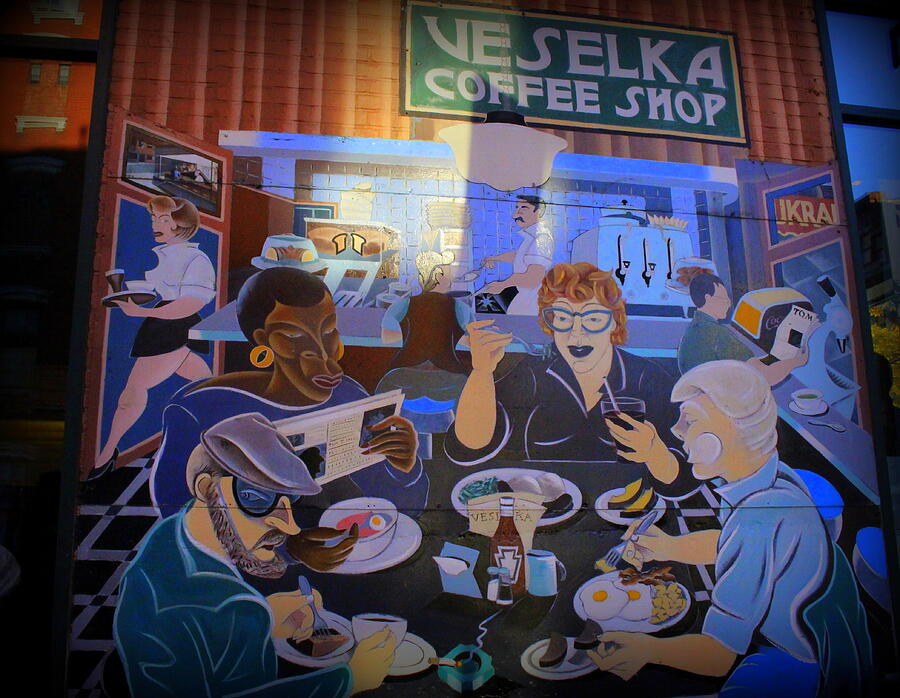 Vintage Photograph - Veselka Coffee Shop - Mural Art New York City by Dora Sofia Caputo