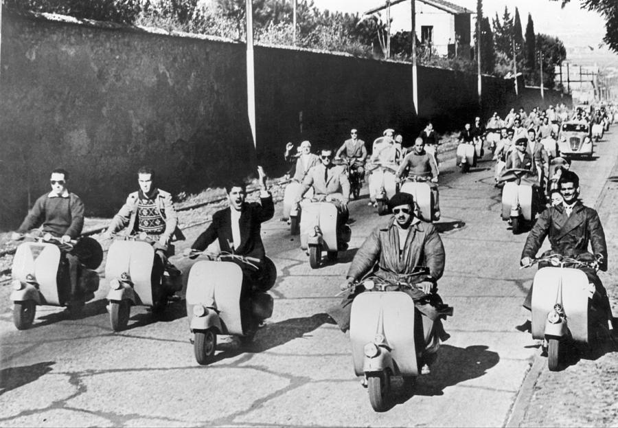 Vespa Scooter Race From Roma In Italy Photograph by Keystone-france