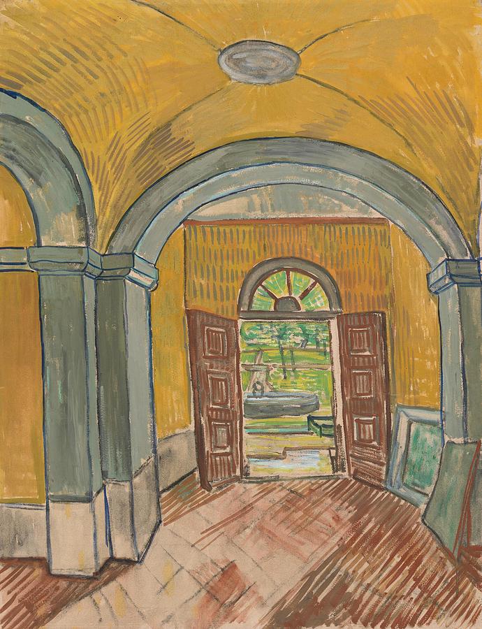 Vestibule in the Asylum. Painting by Vincent van Gogh -1853-1890-