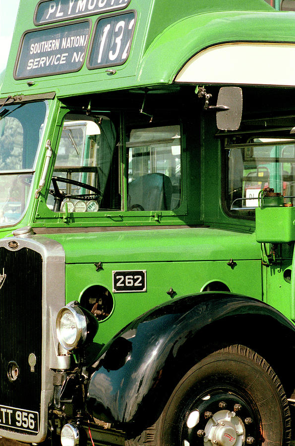 Veteran Bristol single deck bus drivers cab Photograph by Seeables Visual Arts