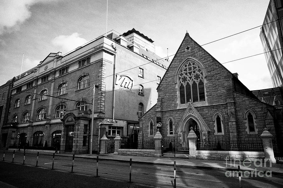 City Photograph - VHI healthcare building and old scots presbyterian church ormond quay and scots church Dublin Republ by Joe Fox