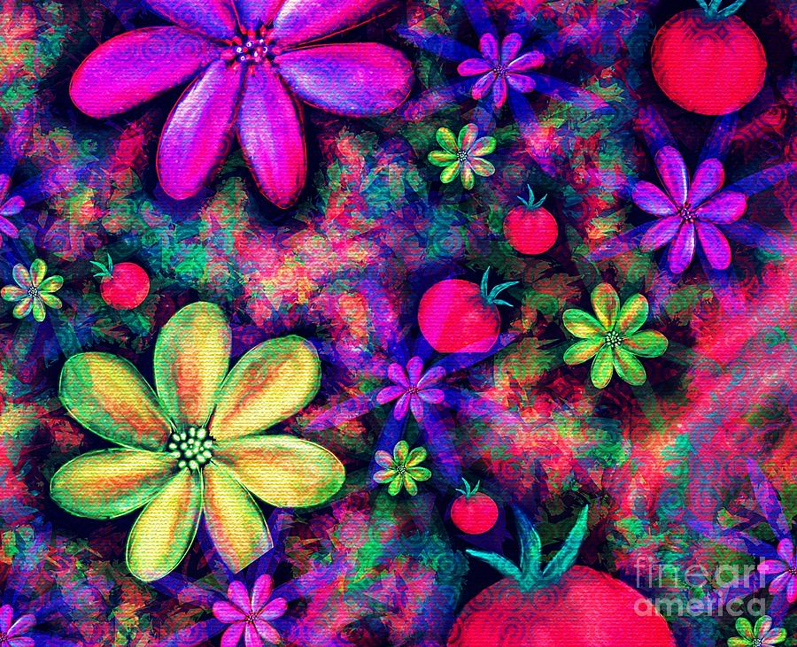 Vibrant Abstract Garden Digital Art by Lauries Intuitive