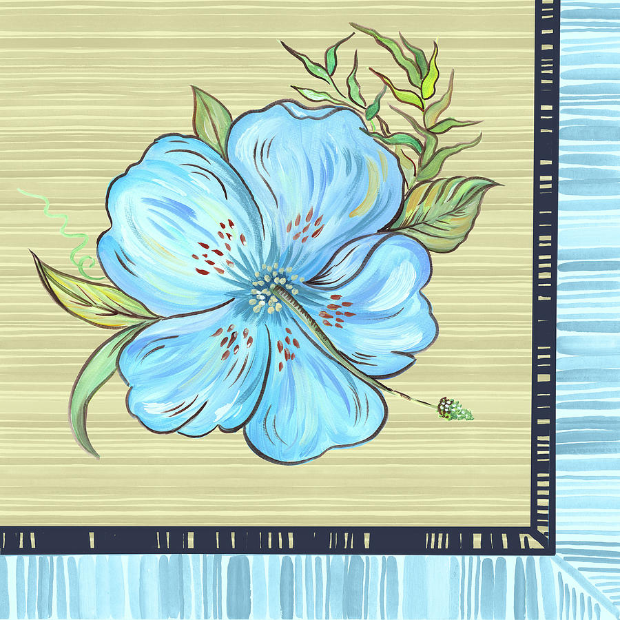 Flowers Still Life Mixed Media - Vibrant Blue Island Flower by Ani Del Sol