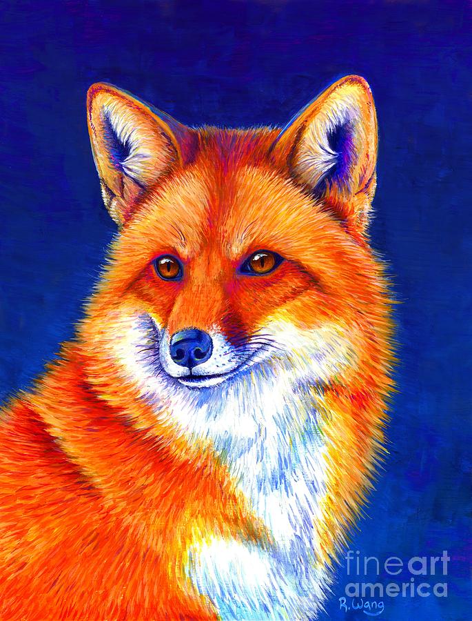 Vibrant Flame - Colorful Red Fox by Rebecca Wang Vibrant Flame - Colorful Red Fox by Rebecca Wang