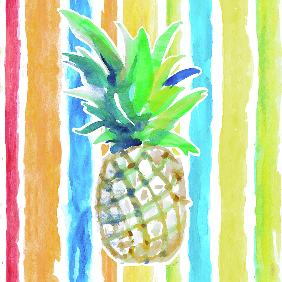 Pineapple Mixed Media - Vibrant Pineapple II by Lanie Loreth