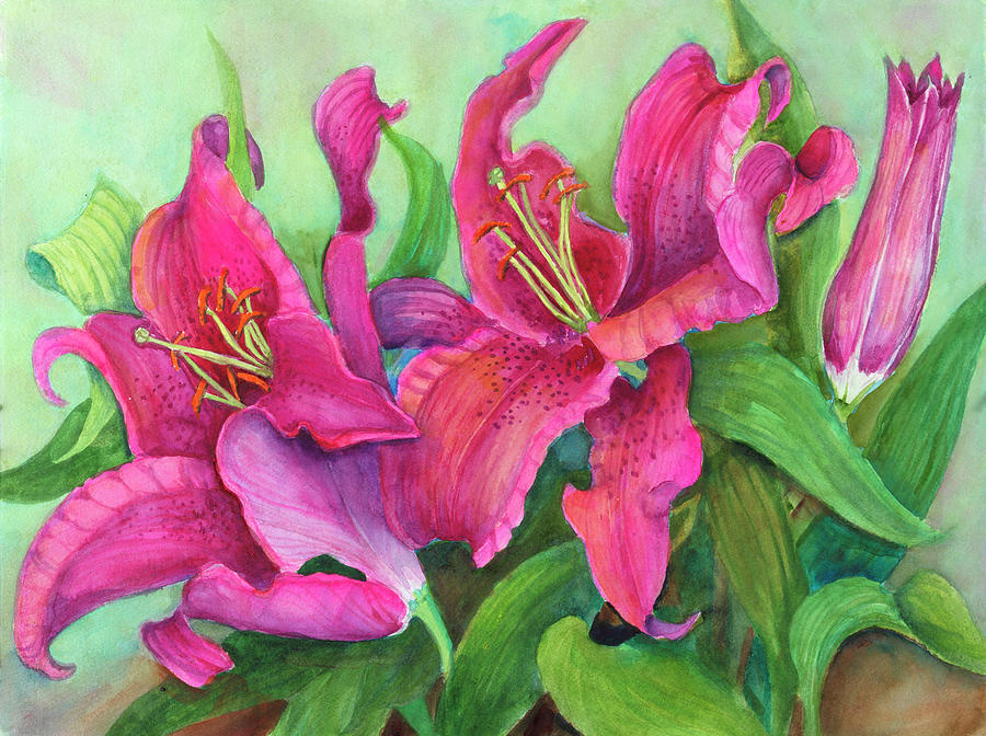 Vibrant Red Lilies Painting by Joanne Porter - Fine Art America