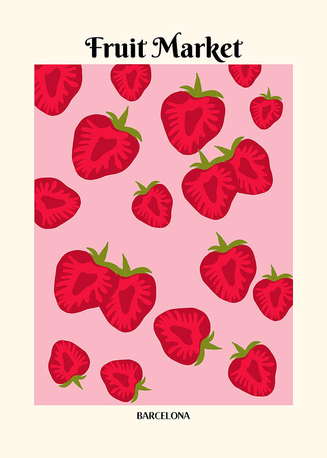 Vibrant Strawberries On Pink Background Digital Art by Trendy Art Vibrant Strawberries On Pink Background Digital Art by Trendy Art