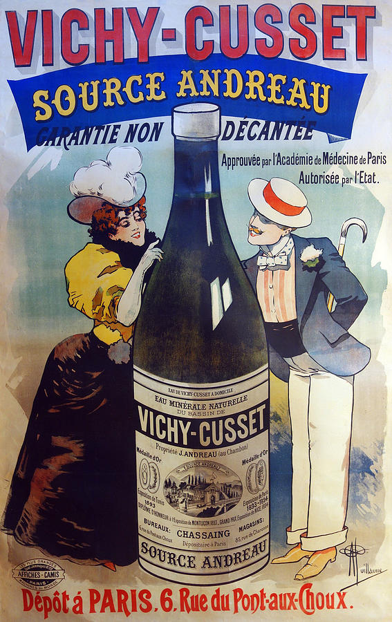 Vichy-Cusset Source Andreau Painting by Albert Guillame