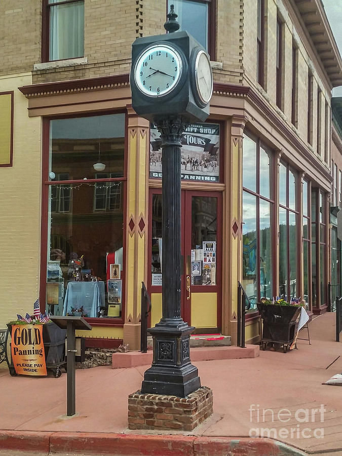 Architecture Photograph - Victor Town Clock by Tony Baca