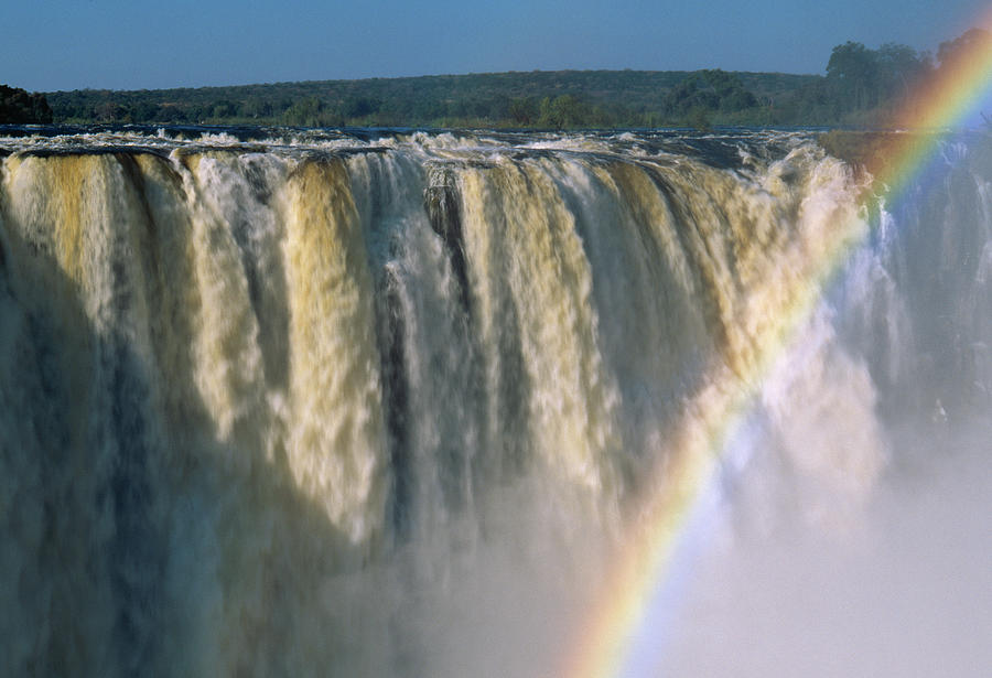 Victoria Falls & Rainbow  Zambezi River Photograph by Nhpa