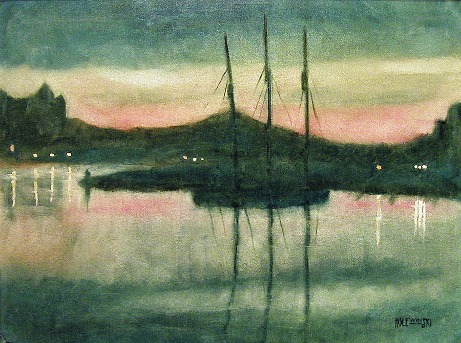 Victoria Painting - Victoria Harbor Evening by Robert Holewinski Victoria Painting - Victoria Harbor Evening by Robert Holewinski
