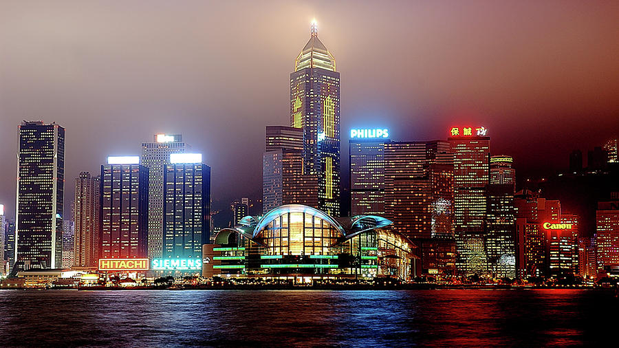 Victoria Harbour At Night Photograph by Teddy Leung