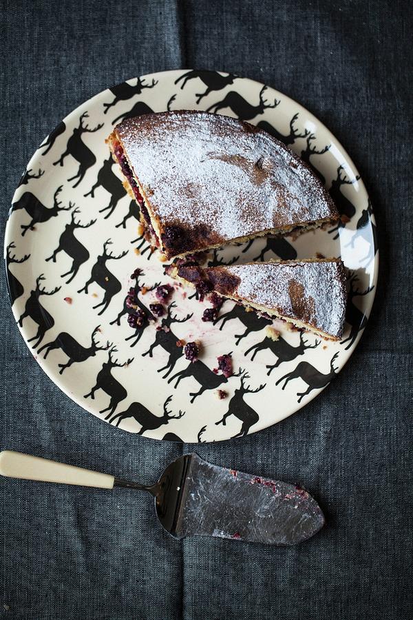 Victoria Sponge Cake On A Plate With A Deer Design Photograph by Alessandra Spairani