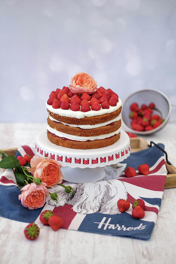Victoria Sponge Cake With Strawberries england Photograph by Marions Kaffeeklatsch