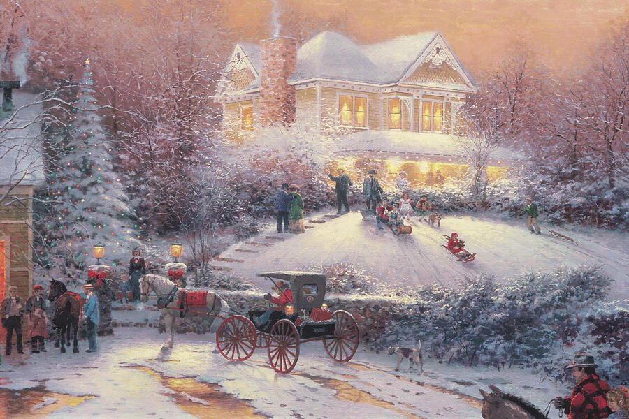Victorian Christmas II Painting by Thomas Kinkade Victorian Christmas II Painting by Thomas Kinkade