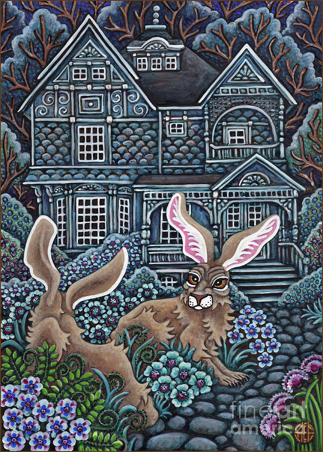 Victorian Hares 2 Painting by Amy E Fraser