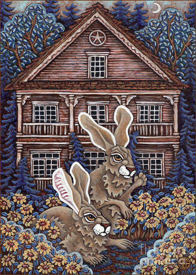 Victorian Hares 4 Painting by Amy E Fraser