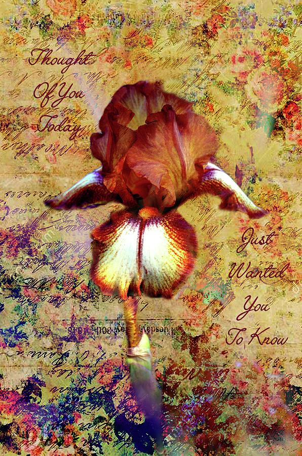 Victorian Iris Greeting Card Digital Art by Linda Cox - Pixels