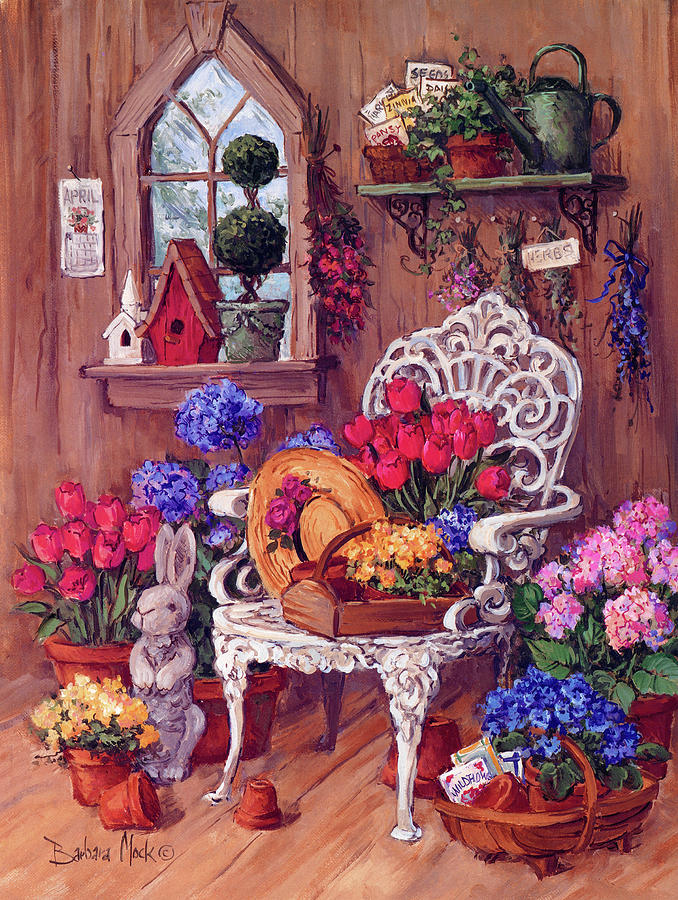 Still Life Painting - Victorian Shed by Barbara Mock