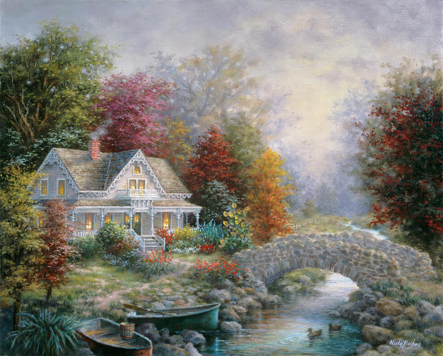 Landscape Painting - Victorian Splendor by Nicky Boehme