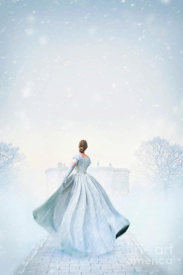 Victorian Woman Running Towards A Mansion House In Winter Snow Photograph By Lee Avison Pixels 3698