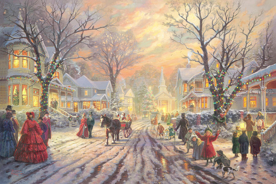 Victorian Xmas Carol Painting by Thomas Kinkade Studios Victorian Xmas Carol Painting by Thomas Kinkade Studios