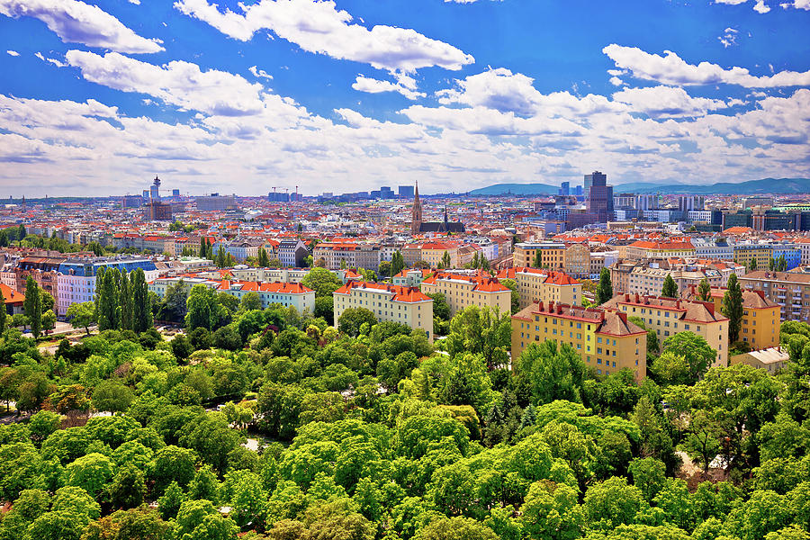 Vienna cityscape from Prater fun park view Photograph by Brch Photography