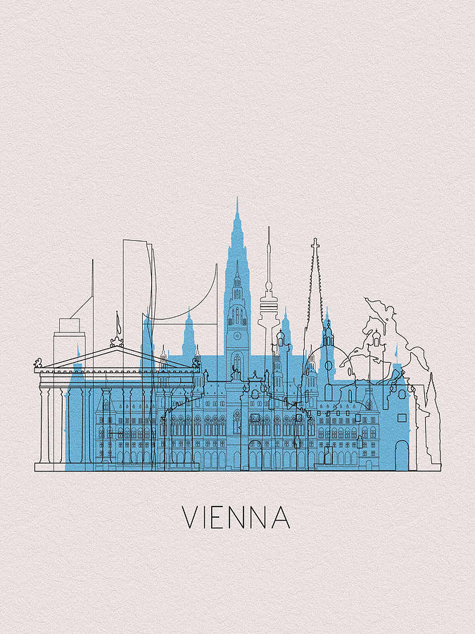 Vienna Landmarks Digital Art by Inspirowl Design