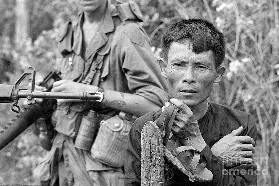 Vietnam War Photograph - Viet Cong Prisoner With Marine by Bettmann
