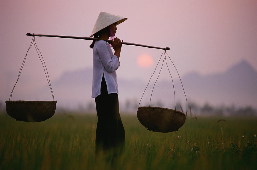 Vietnam, Near Hanoi, Young Woman Photograph by Martin Puddy