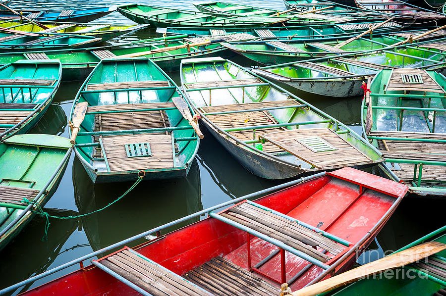 Vietnamese Boats On The River Early Photograph By Perfect Lazybones 