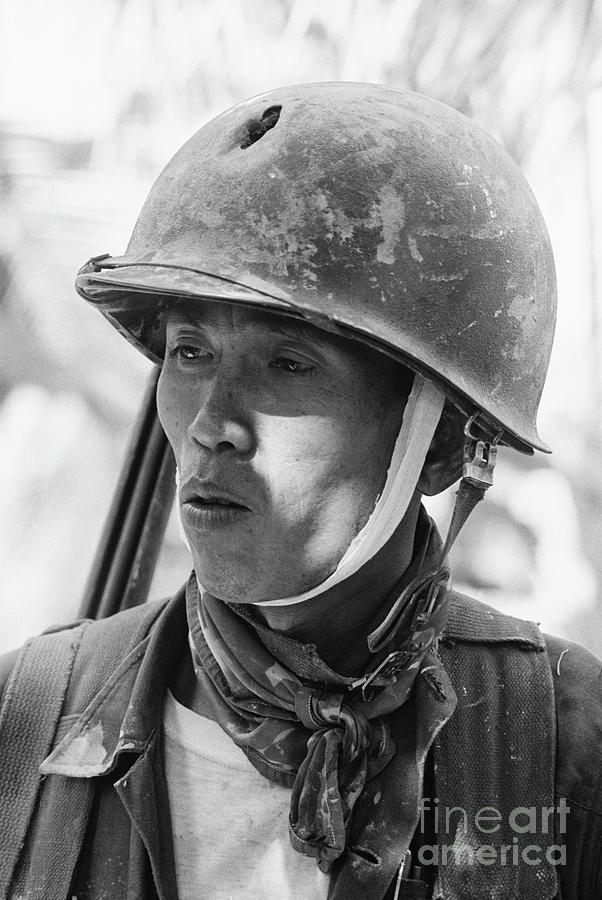 Vietnamese Ranger Whole In His Helmet Photograph by Bettmann