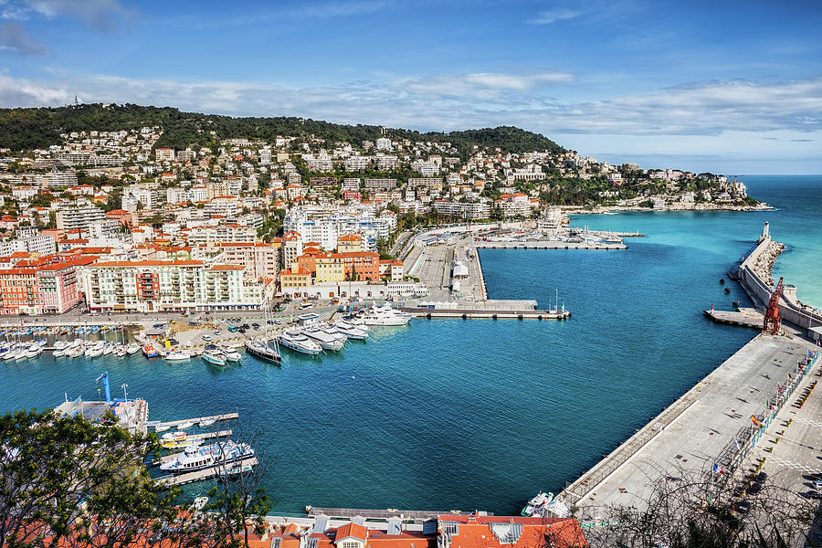 View Above Port of Nice on French Riviera Photograph by Artur Bogacki