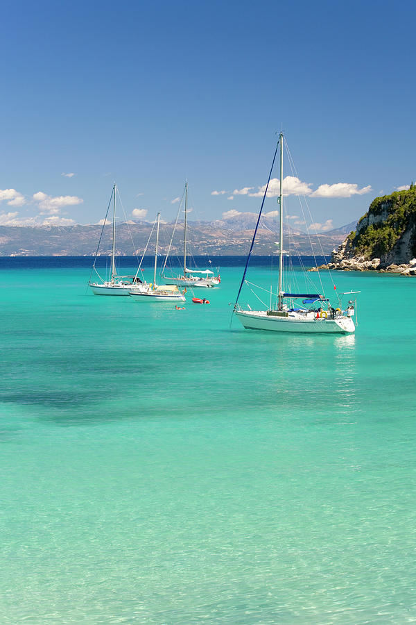 View Across Turquoise Water, Lakka Photograph by David C Tomlinson