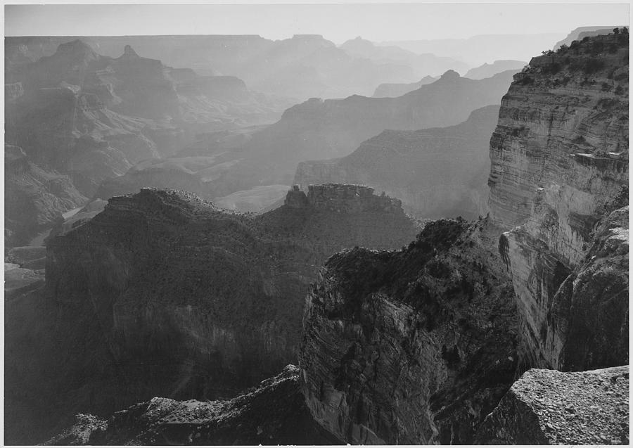 View Down Grand Canyon National Park Arizona 1933 - 1942 Painting by Ansel Adams