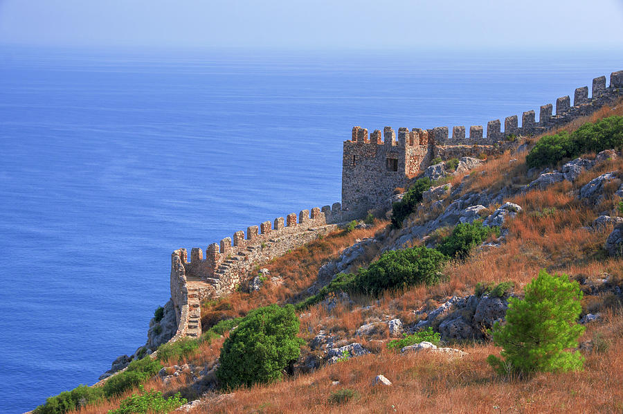 View far out to sea from Alanya Castle Photograph by Sun Travels