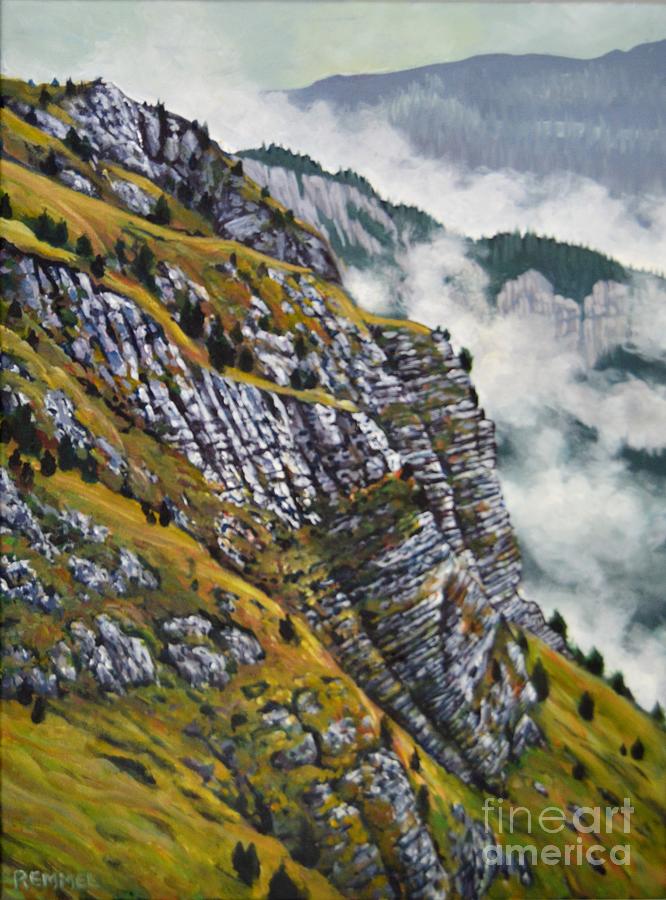 View from a cable car Painting by Dan Remmel
