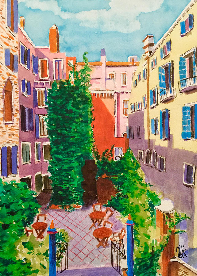 Venice Painting - View from a Room in Venice by Monika Arturi Venice Painting - View from a Room in Venice by Monika Arturi