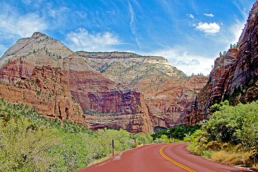 View from Big Bend of Zion Canyon Road in Zion National Park, Utah  Photograph by Ruth Hager
