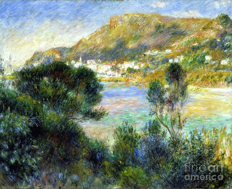 View From Cap Martin Of Monte Carlo, C.1884 (oil On Canvas) Painting by Pierre Auguste Renoir