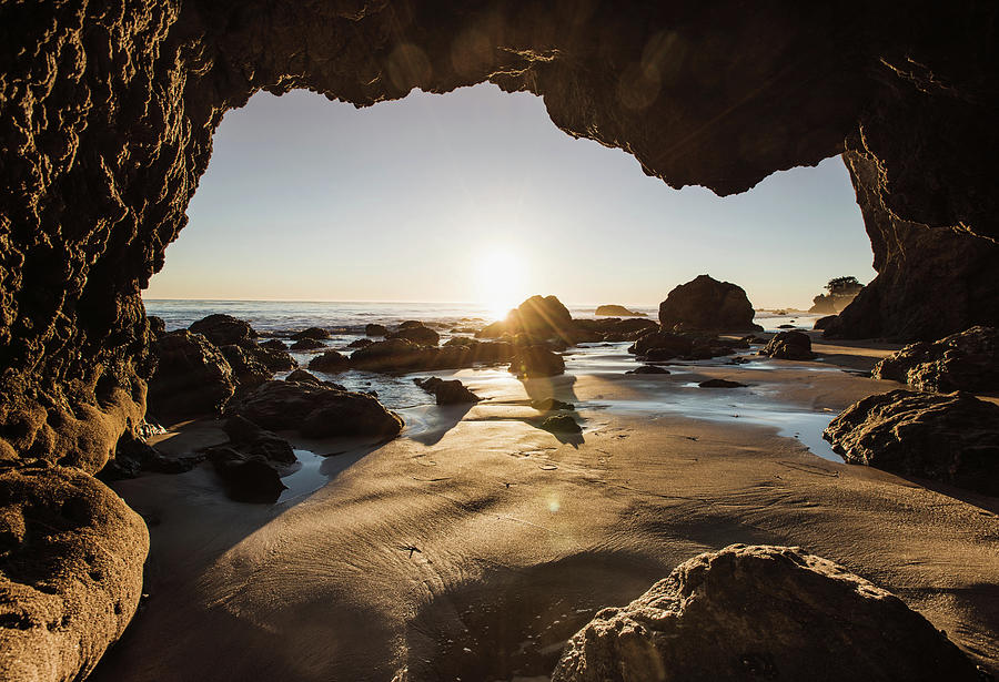 View From Cave At El Matador Beach, Malibu, California, Usa Digital Art ...