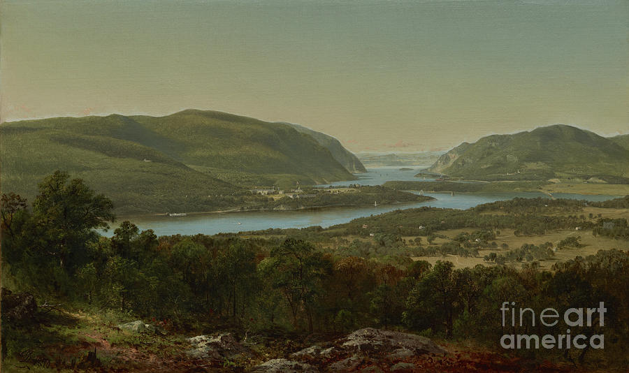 View From Garrison, West Point, New York, 1870 Painting by David Johnson