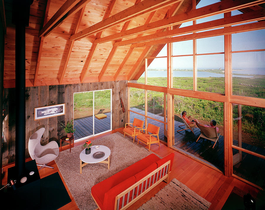 Architecture Photograph - View From Inside A Jens Risom Prefab House by John Zimmerman