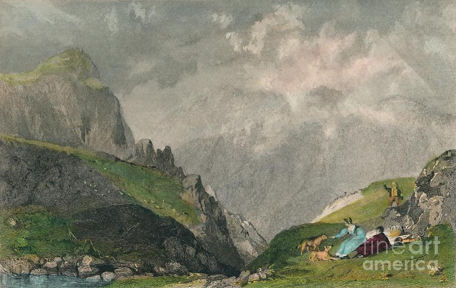 View From Langdale Pikes, Looking Drawing by Print Collector