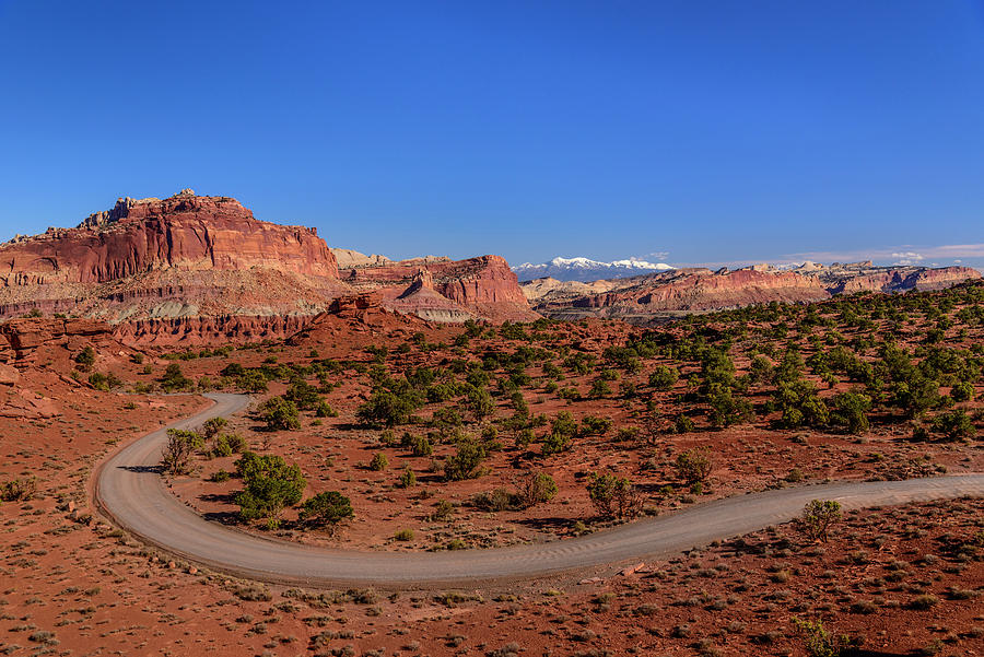 Capitol Reef National Park Digital Art - View From Panorama Point Towards Waterpocket Fold And Henry Mountains, Capitol Reef National Park, Torrey, Wayne County, Utah, Usa by Udo Siebig